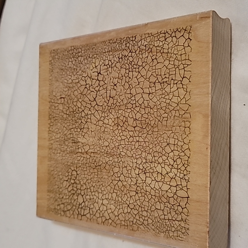 Crackle Textured Wood Mounted Rubber Stamp
